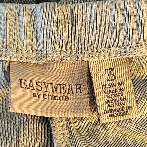 Chico's Easywear Womens Pants 3 Size XL Gray Pull On Slinky Travel Knit Stretch - Picture 6 of 8